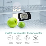 Thermometer for refrigerator, with mounting bracket, black color, model CT02